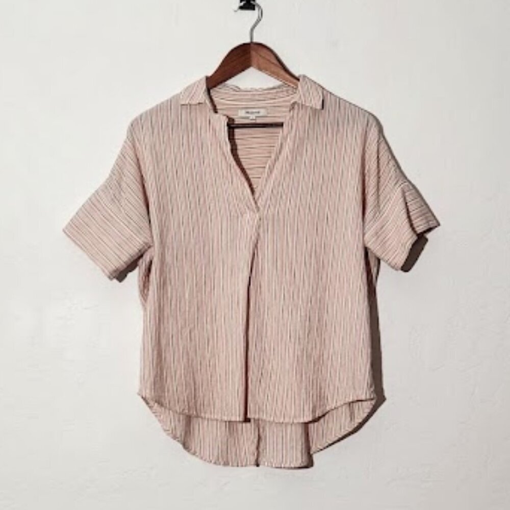 Madewell Women's Boho Style Short Sleeve Blouse Size Small